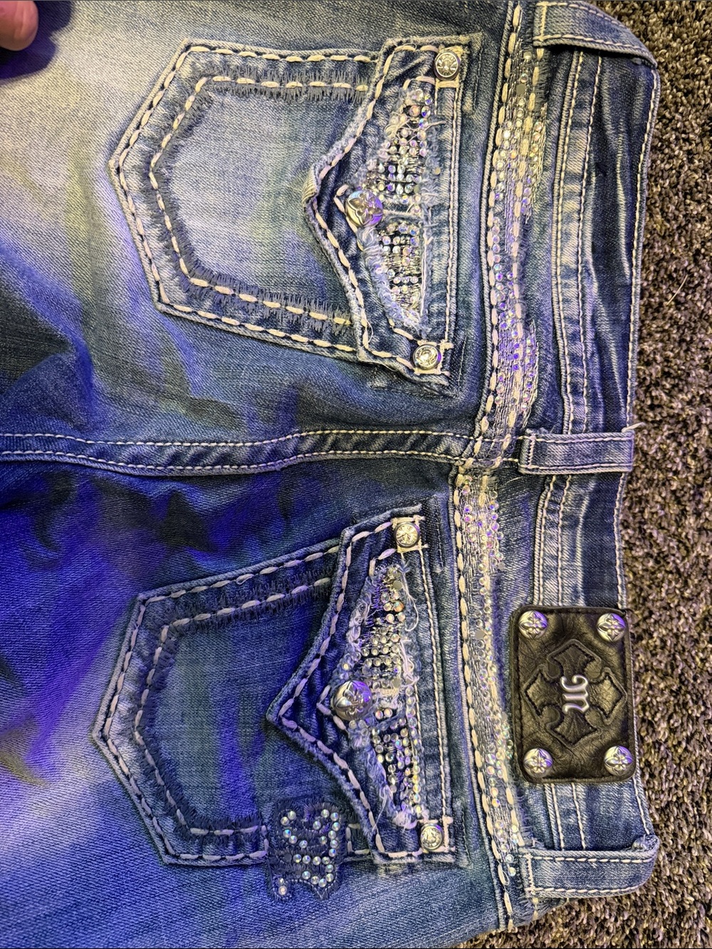 Miss Me Rhinestone Easy Capri Jeans